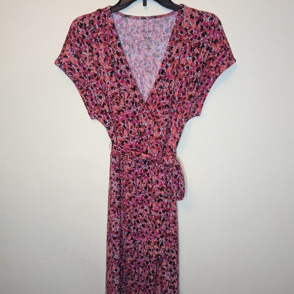 Nine West Dresses & Skirts - Nine West floral faux wrap dress pink and orange size Large